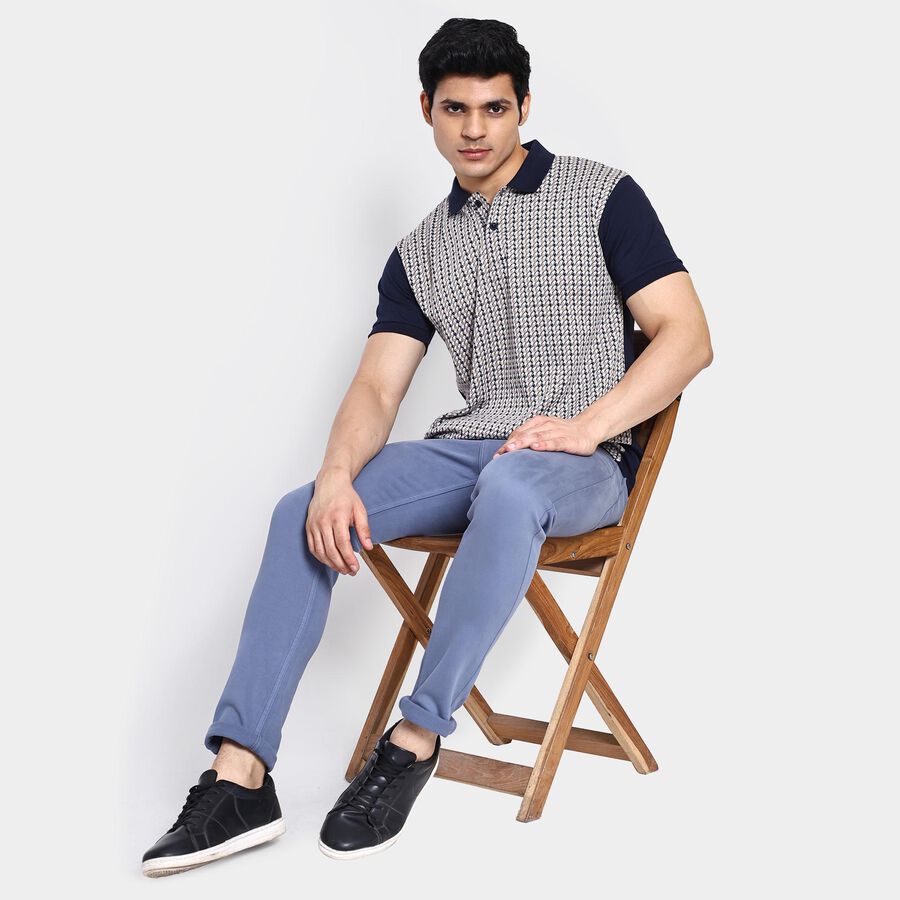 Men's Collared Half Sleeves T-Shirt , नेवी ब्लू, large image number null